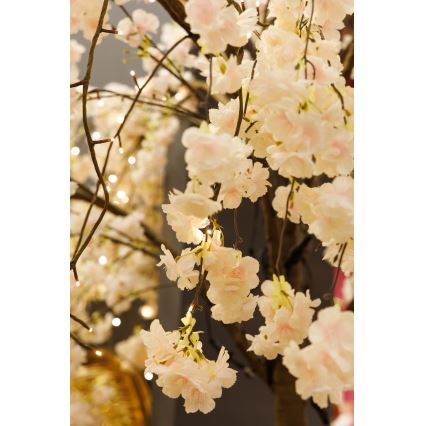 LED Koristeellinen keinotekoinen joulupuu CHERRY TREE 288xLED/230V 2,5 m kirsikka