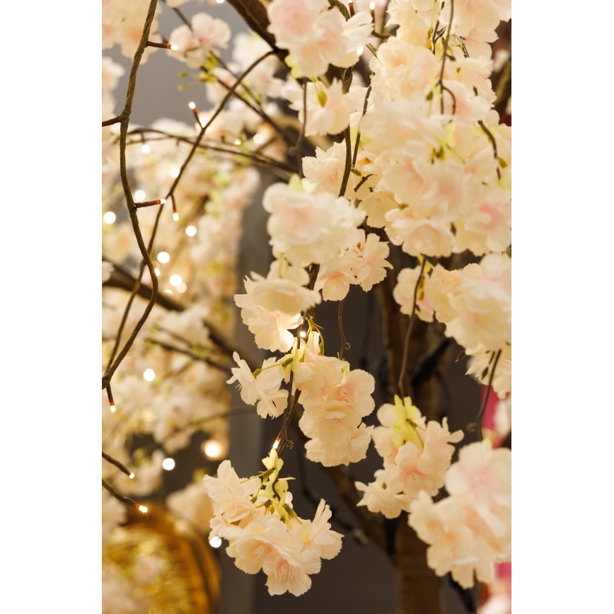 LED Koristeellinen keinotekoinen joulupuu CHERRY TREE 288xLED/230V 2,5 m kirsikka