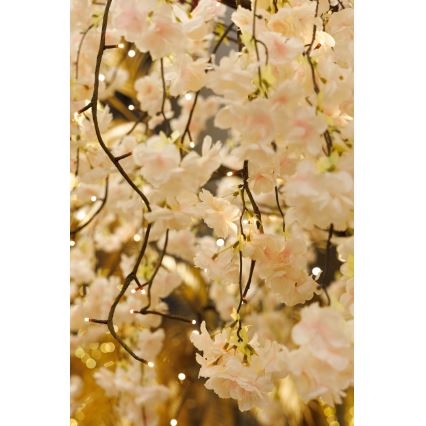 LED Koristeellinen keinotekoinen joulupuu CHERRY TREE 288xLED/230V 2,5 m kirsikka
