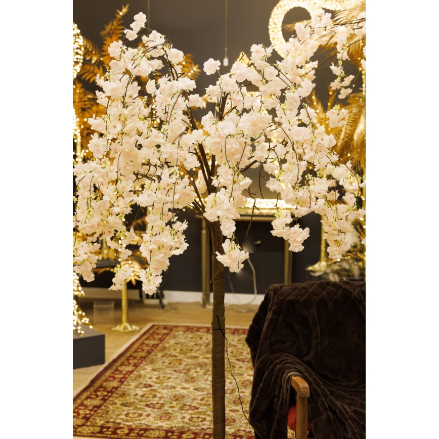LED Koristeellinen keinotekoinen joulupuu CHERRY TREE 84xLED/230V 1,7 m kirsikka