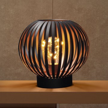 LED Koristeellinen pöytävalaisin LED/3xAA musta/kupari
