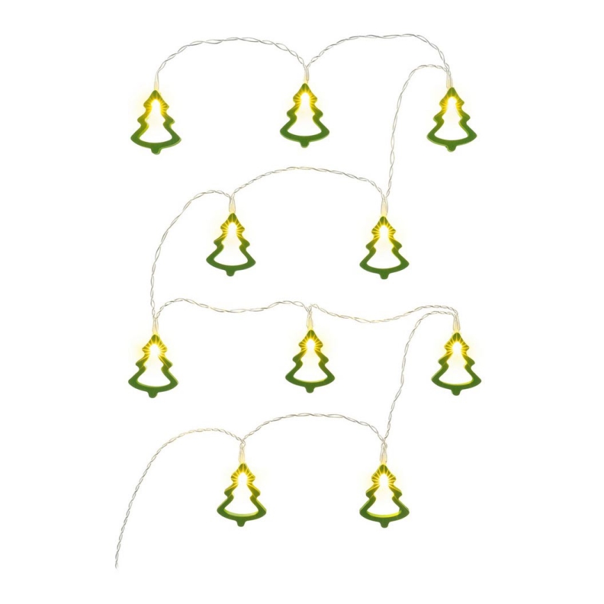LED-koristeketju 10xLED/2xAA 1,6m lämpimänvalkoinen