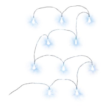 LED Koristeketju 10xLED/2xAA 1,8m kylmä valkoinen