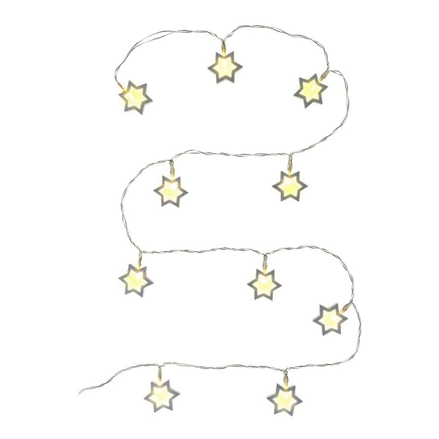 LED-koristeketju 10xLED/2xAA 1,8m lämpimänvalkoinen