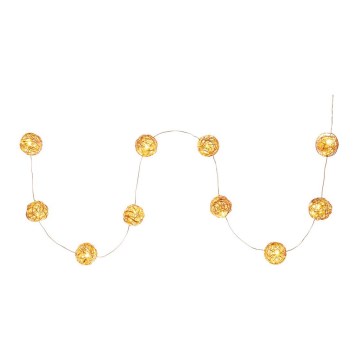 LED Koristeketju 10xLED/2xAA lämmin valkoinen