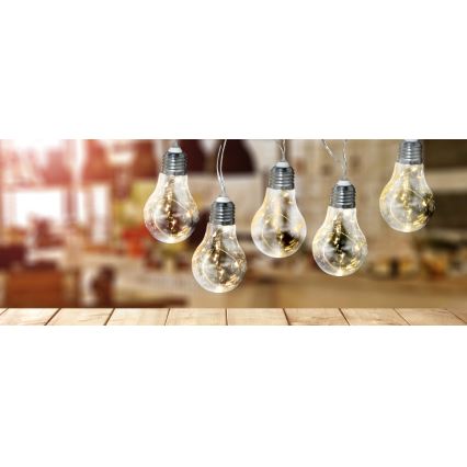 LED-koristeketju SMOLDER 2,1 m 10xLED/2xAA