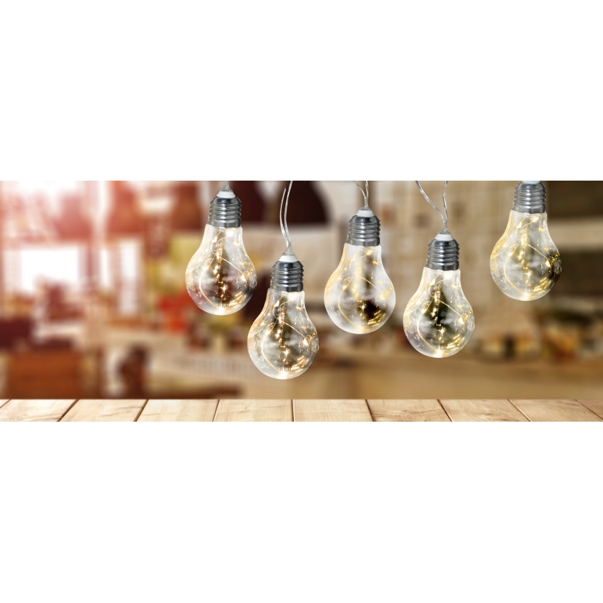 LED-koristeketju SMOLDER 2,1 m 10xLED/2xAA