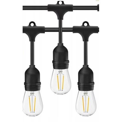 LED koristeketju ulkokäyttöön 20xE27/1W/230V 20 m IP65 musta