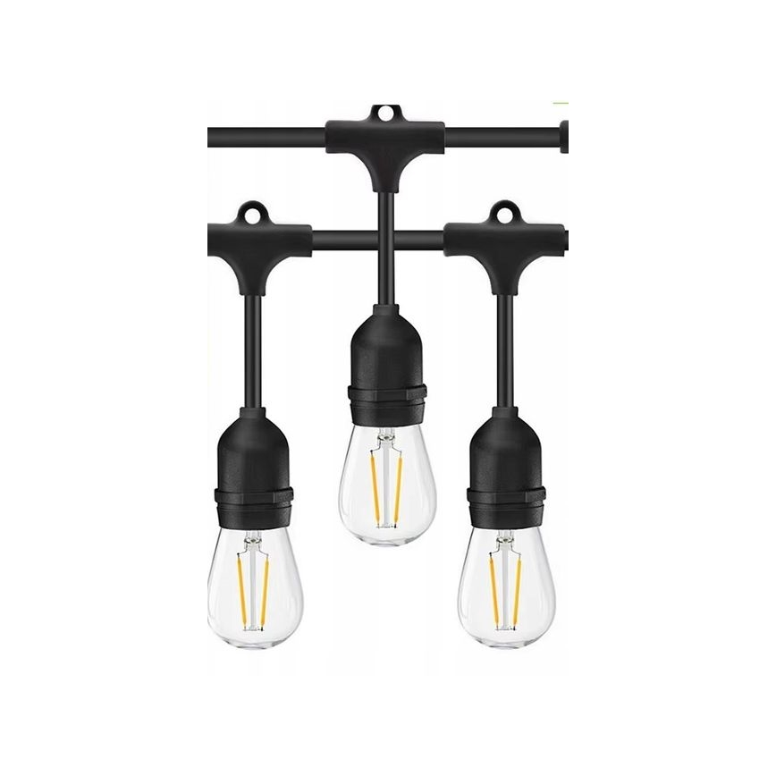 LED koristeketju ulkokäyttöön 20xE27/1W/230V 20 m IP65 musta