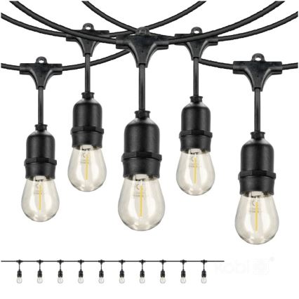 LED koristeketju ulkokäyttöön BAJA ST64 10xE27/1W/230V 10,9m IP44 lämpimänvalkoinen