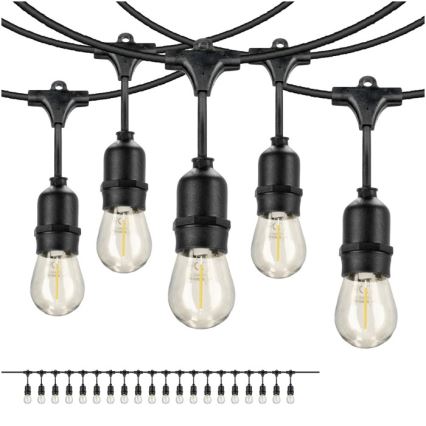 LED koristeketju ulkokäyttöön BAJA ST64 20xE27/1W/230V 10,9m IP44 lämpimänvalkoinen