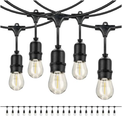 LED koristeketju ulkokäyttöön BAJA ST64 20xE27/1W/230V 20,9m IP44 lämpimänvalkoinen