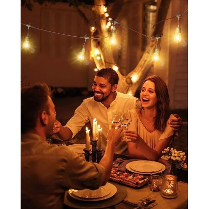 LED koristeketju ulkokäyttöön BAJA ST64 20xE27/1W/230V 20,9m IP44 lämpimänvalkoinen