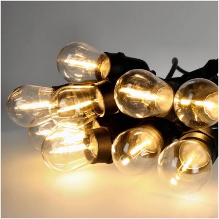 LED koristeketju ulkokäyttöön BAJA ST64 20xE27/1W/230V 20,9m IP44 lämpimänvalkoinen