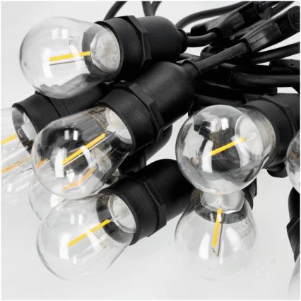 LED koristeketju ulkokäyttöön BAJA ST64 20xE27/1W/230V 20,9m IP44 lämpimänvalkoinen