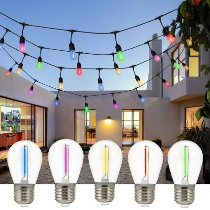LED koristeketju ulkokäyttöön PARTY NEON 7,6 m 10xE27/0,6W/36V IP44