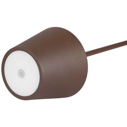 LED Kosketushimmennettävä ladattava pöytävalaisin LED/2W/5V 4400 mAh 3000K IP54 ruskea