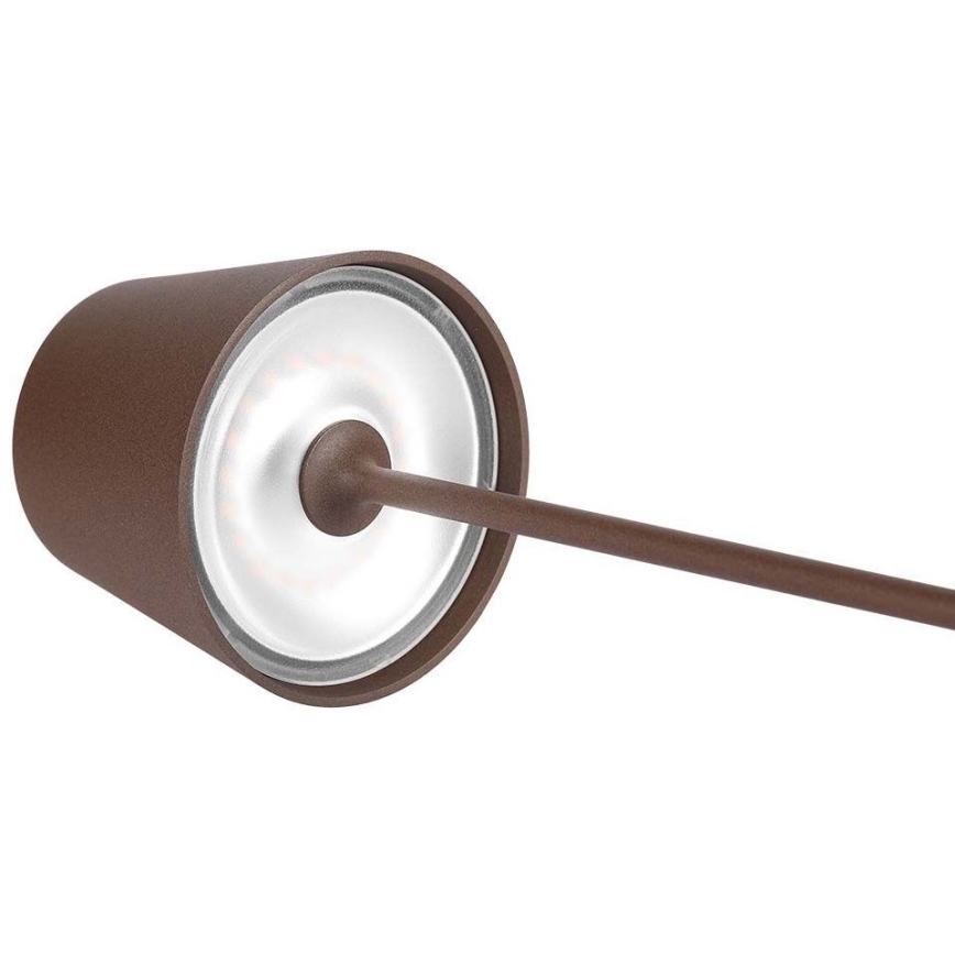 LED Kosketushimmennettävä ladattava pöytävalaisin LED/2W/5V 4400 mAh 3000K IP54 ruskea