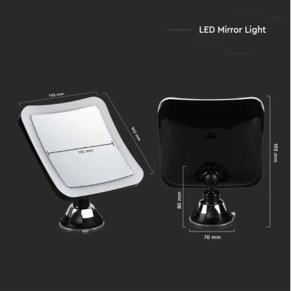 LED-kosmetiikkapeili LED/3,2W/4,5V 3xAA IP44