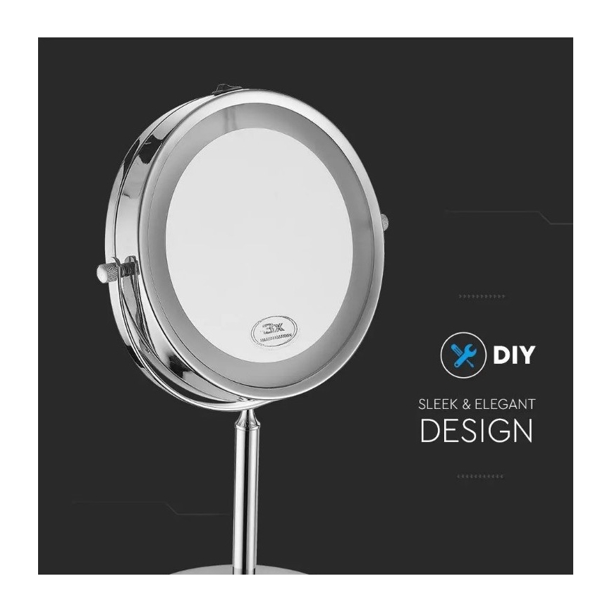 LED-kosmetiikkapeili LED/3W/6V 4xAA IP44