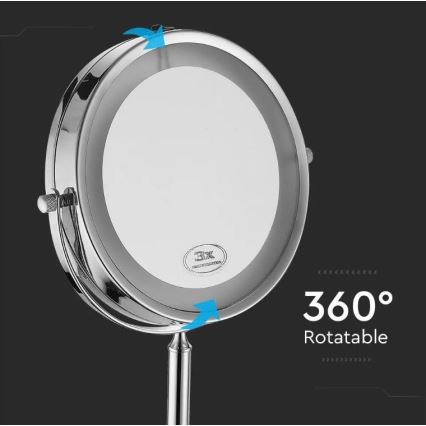 LED-kosmetiikkapeili LED/3W/6V 4xAA IP44