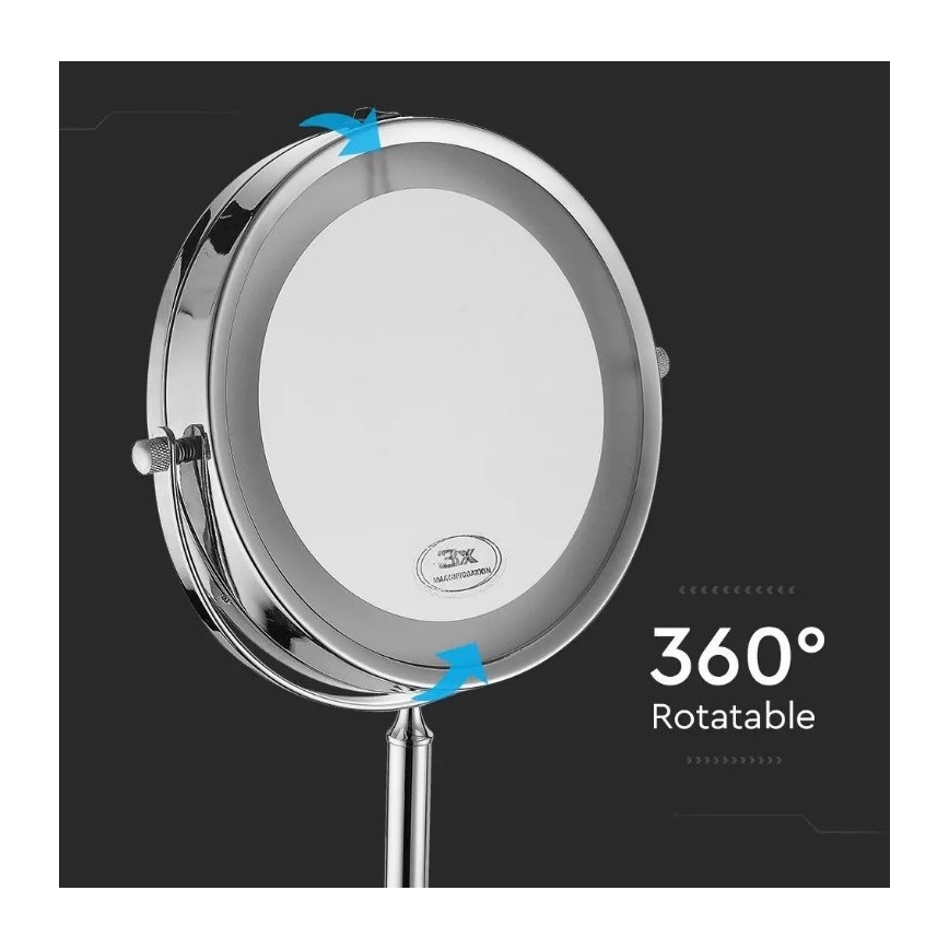 LED-kosmetiikkapeili LED/3W/6V 4xAA IP44
