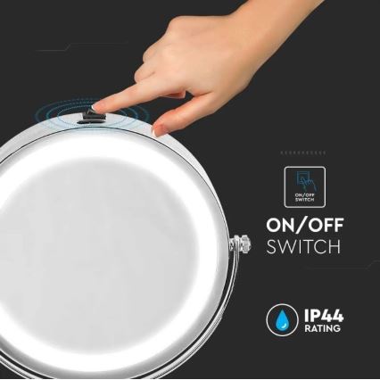 LED-kosmetiikkapeili LED/3W/6V 4xAA IP44