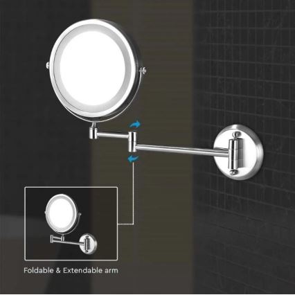 LED-kosmetiikkapeili seinälle LED/3W/6V IP44