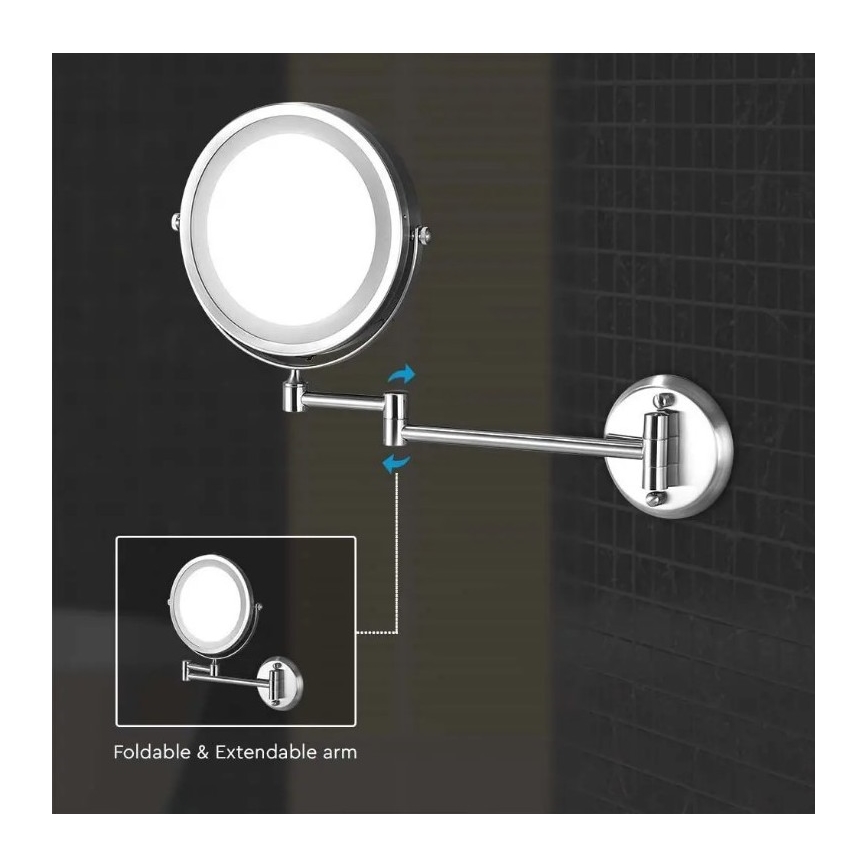 LED-kosmetiikkapeili seinälle LED/3W/6V IP44