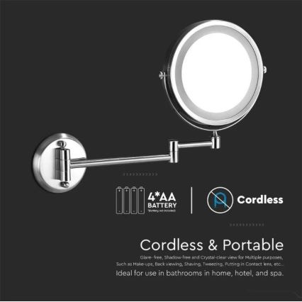 LED-kosmetiikkapeili seinälle LED/3W/6V IP44