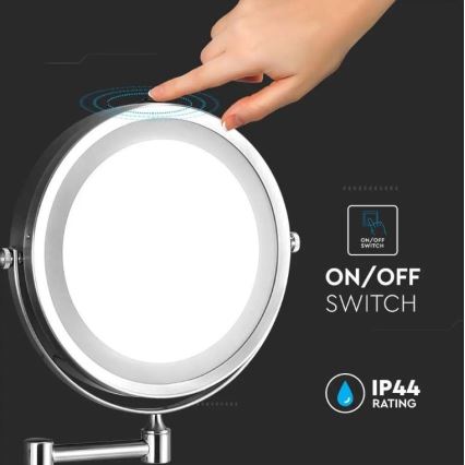 LED-kosmetiikkapeili seinälle LED/3W/6V IP44