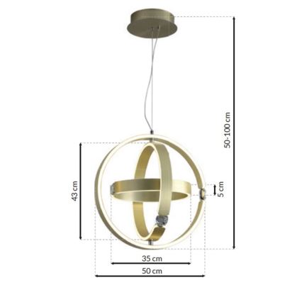LED-kristallikruunu narulla SIRIUS LED/80W/230V