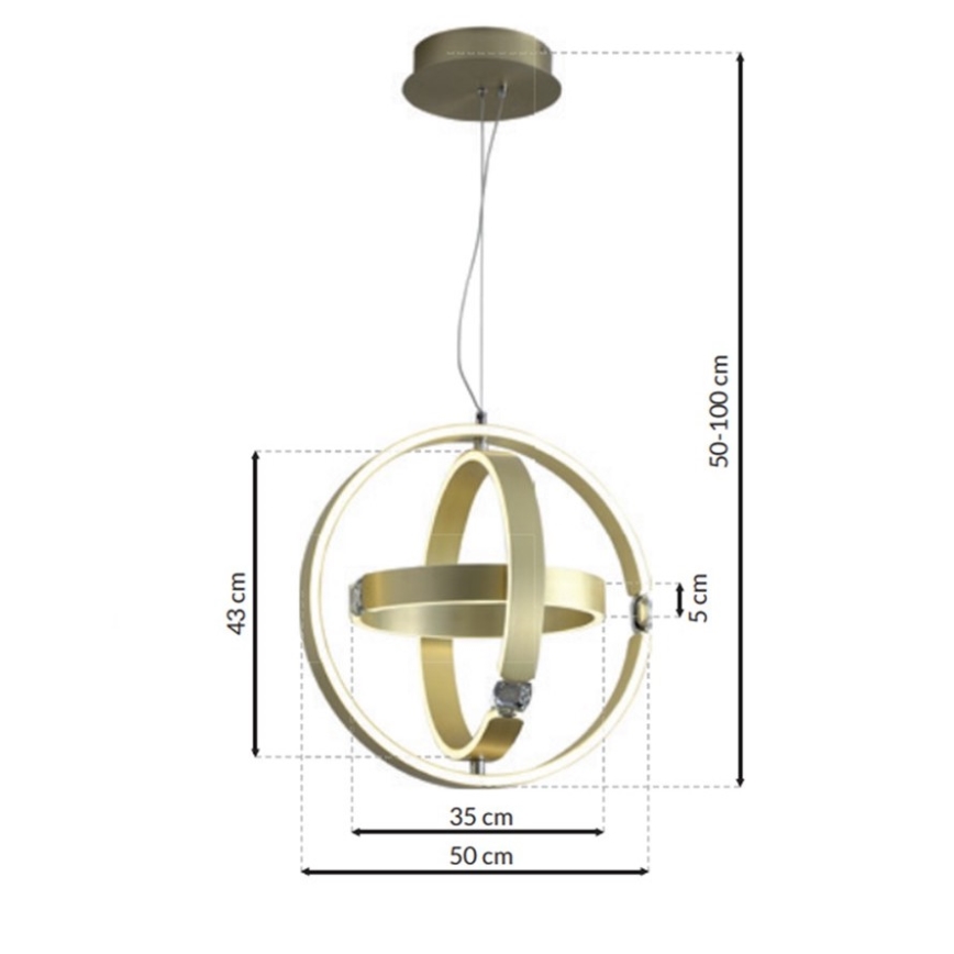 LED-kristallikruunu narulla SIRIUS LED/80W/230V