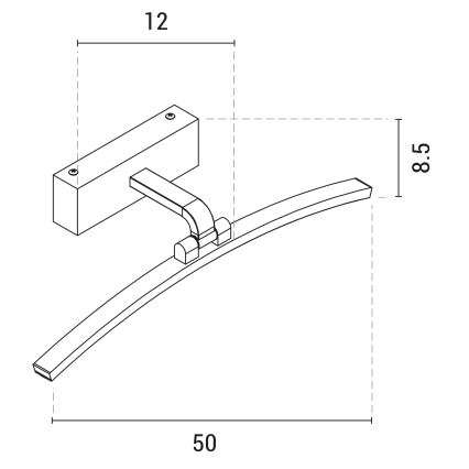 LED-kuvavalo LED/10W/230V 4000Κ 50 cm musta