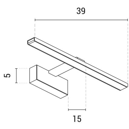 LED-kuvavalo LED/9W/230V 3000K 39 cm musta