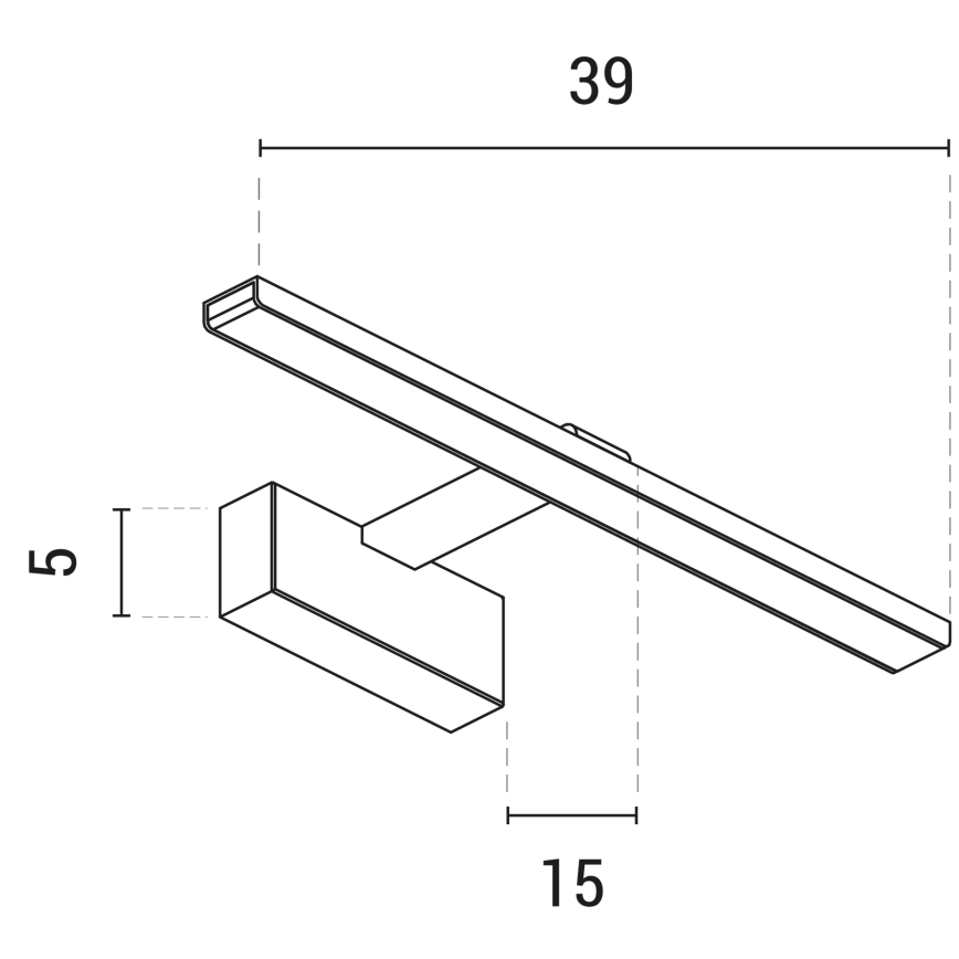 LED-kuvavalo LED/9W/230V 3000K 39 cm valkoinen