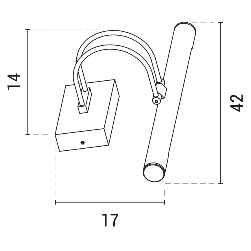 LED-kuvavalo LED/9W/230V 3000K 42 cm mattakromi