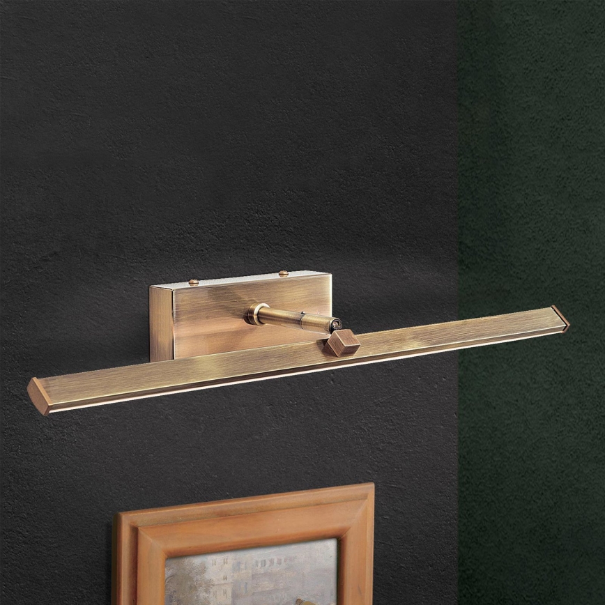 LED-kuvavalo PUBLIO LED/10W/230V 50 cm kulta/patina
