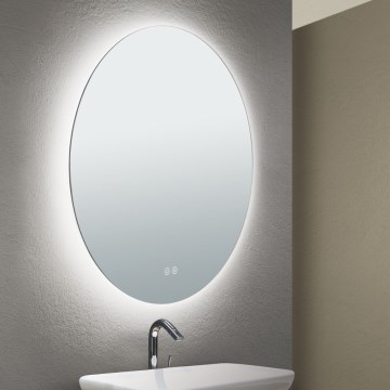 LED Kylpyhuone seinä peili kanssa taustavalo FOCUS LED/25W/230V 3000/4200/6000K halkaisija 60 cm IP44