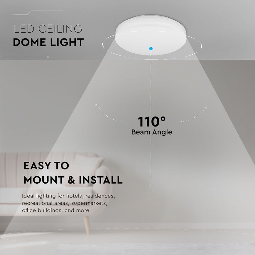 LED kylpyhuoneen kattovalaisin SAMSUNG CHIP LED/15W/230V 20cm 3000K IP44