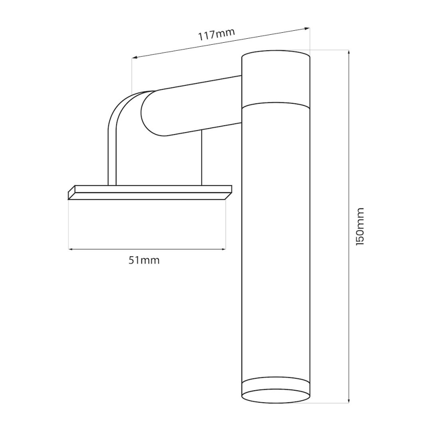 LED-kylpyhuoneen peilivalaisin APA MINI LED/4W/230V IP44, kultainen