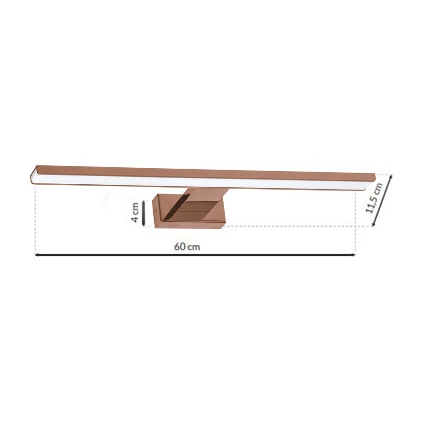 LED-kylpyhuoneen peilivalaisin SHINE LED/13,8W/230V 60 cm IP44 ruusukulta