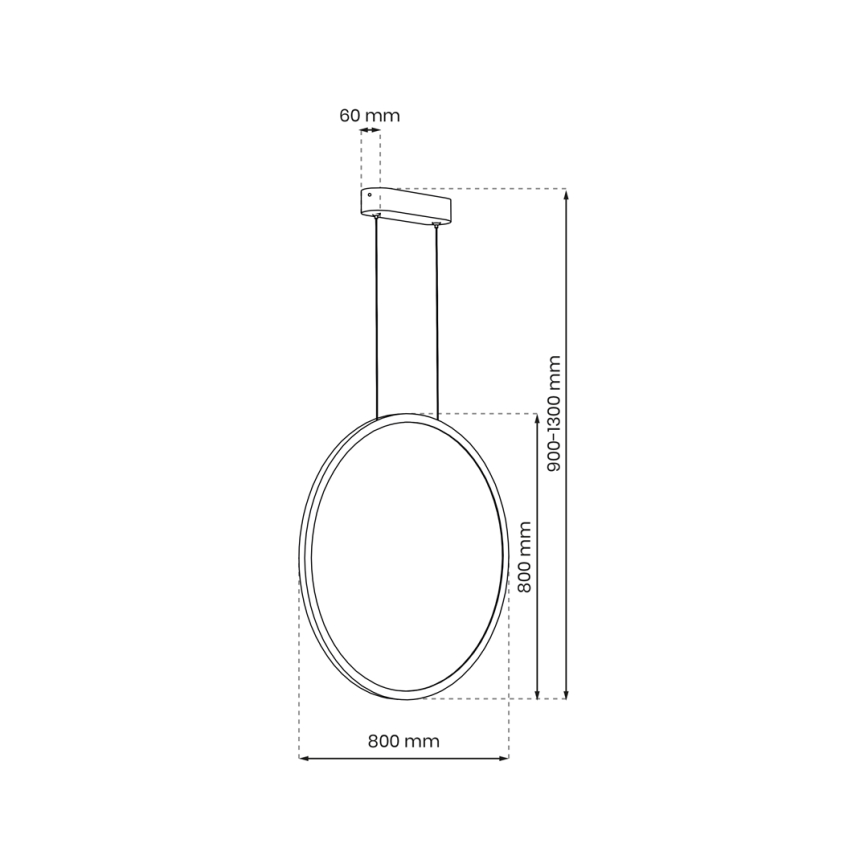 LED Kylpyhuoneen riippuvalaisin SATURNO LED/46W/230V halk. 80 cm IP44 antrasiitti
