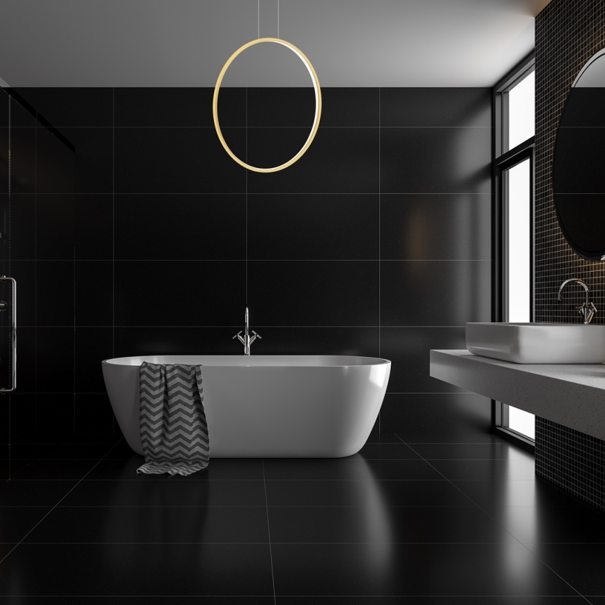 LED Kylpyhuoneen riippuvalaisin SATURNO LED/46W/230V halk. 80 cm IP44 kulta