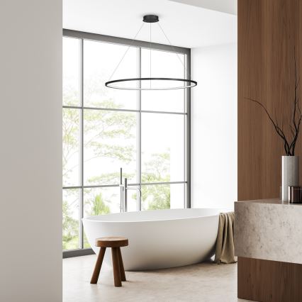 LED Kylpyhuoneen riippuvalaisin SATURNO LED/65W/230V halk. 120 cm IP44 antrasiitti