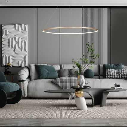 LED Kylpyhuoneen riippuvalaisin SATURNO LED/65W/230V halk. 120 cm IP44 kulta