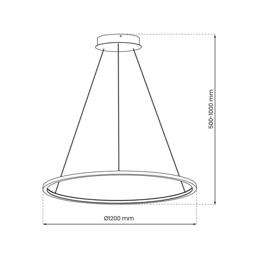 LED Kylpyhuoneen riippuvalaisin SATURNO LED/65W/230V halk. 120 cm IP44 kulta