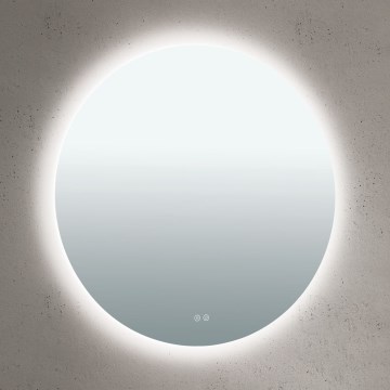 LED-kylpyhuoneen seinäpeili lämmityselementillä ja taustavalolla FOCUS LED/27W/230V 3000/4200/6000K Ø 80 cm IP44