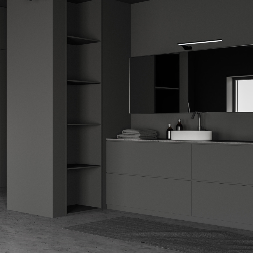 LED-kylpyhuoneen seinävalaisin SHINE LED/11W/230V 45 cm IP44 musta