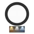 LED Kylpyhuoneen upotettava valo LADA LED/12W/230V 3000/4000/6000K halkaisija 17 cm IP44 musta